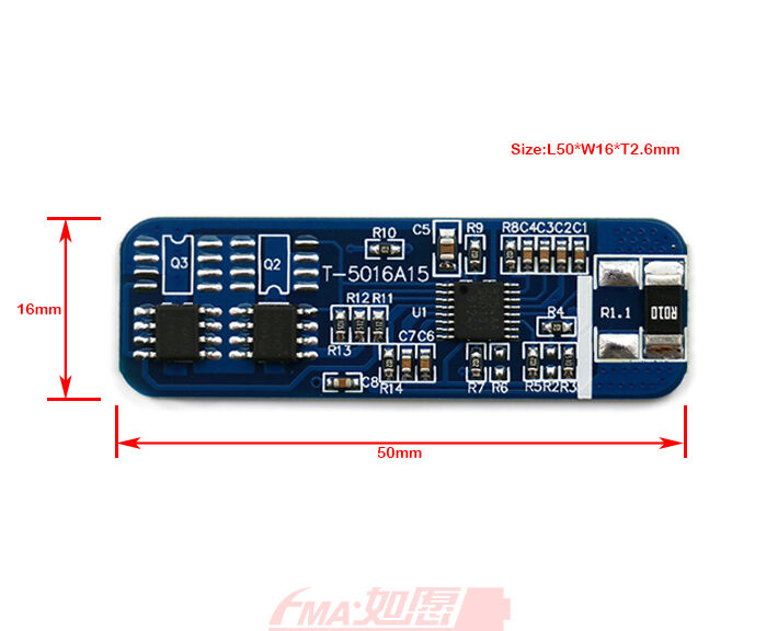 LiFe Battery PCM Protection Circuit Module BMS For 4S 12.8V LiFePO4 4A 4S4W002