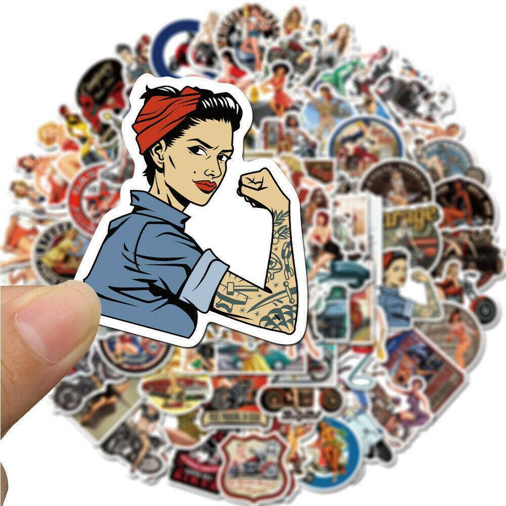 100Pcs Girls Stickers Decals for Motorcycle Luggage Laptop Wall Graffiti Set Lot