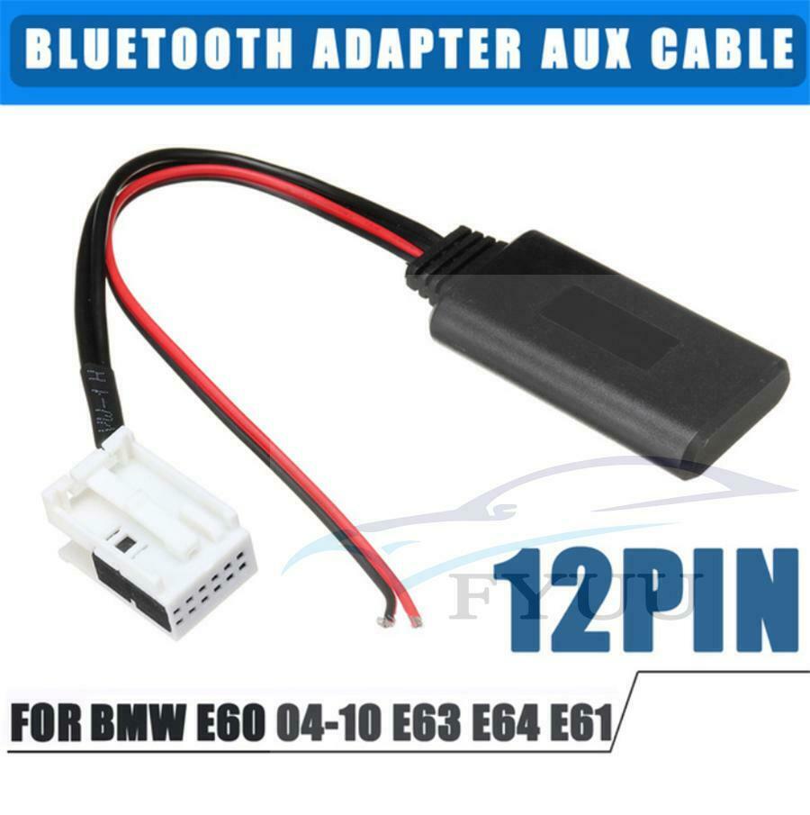 12Pin 12V Bluetooth 4.0 Audio Adapter Aux Cable For BMW E60 04-10 E63 E64 E61