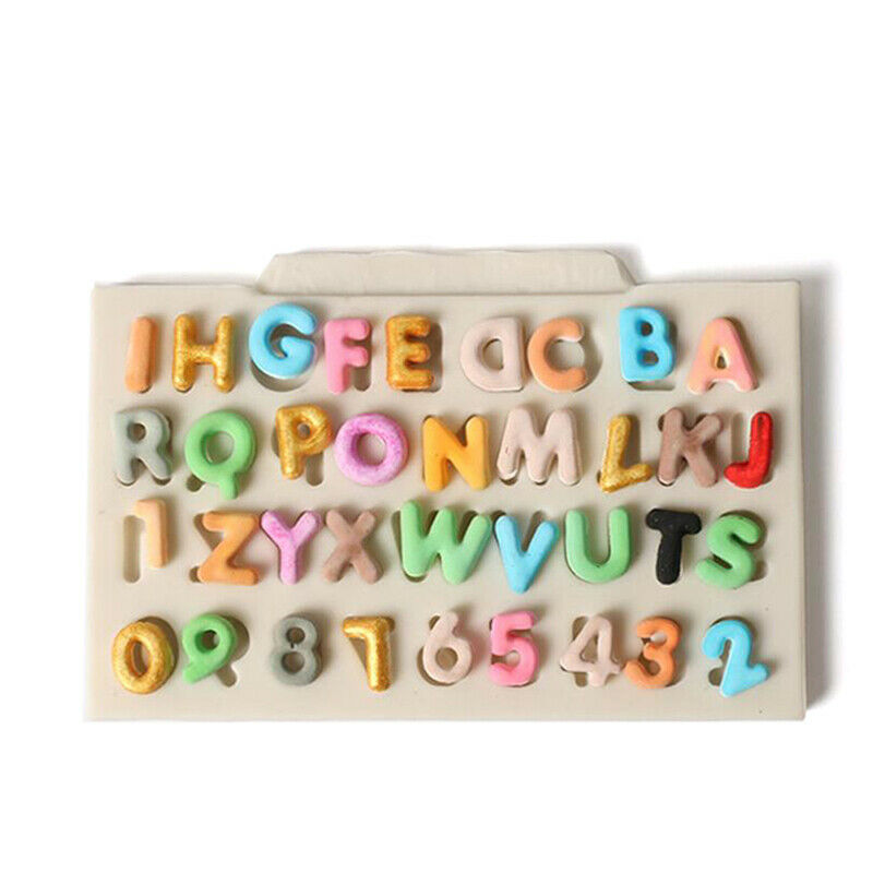 Silicone Letters Numbers Fondant Cake Mold DIY Sugarcraft Chocolate Bakin.l8