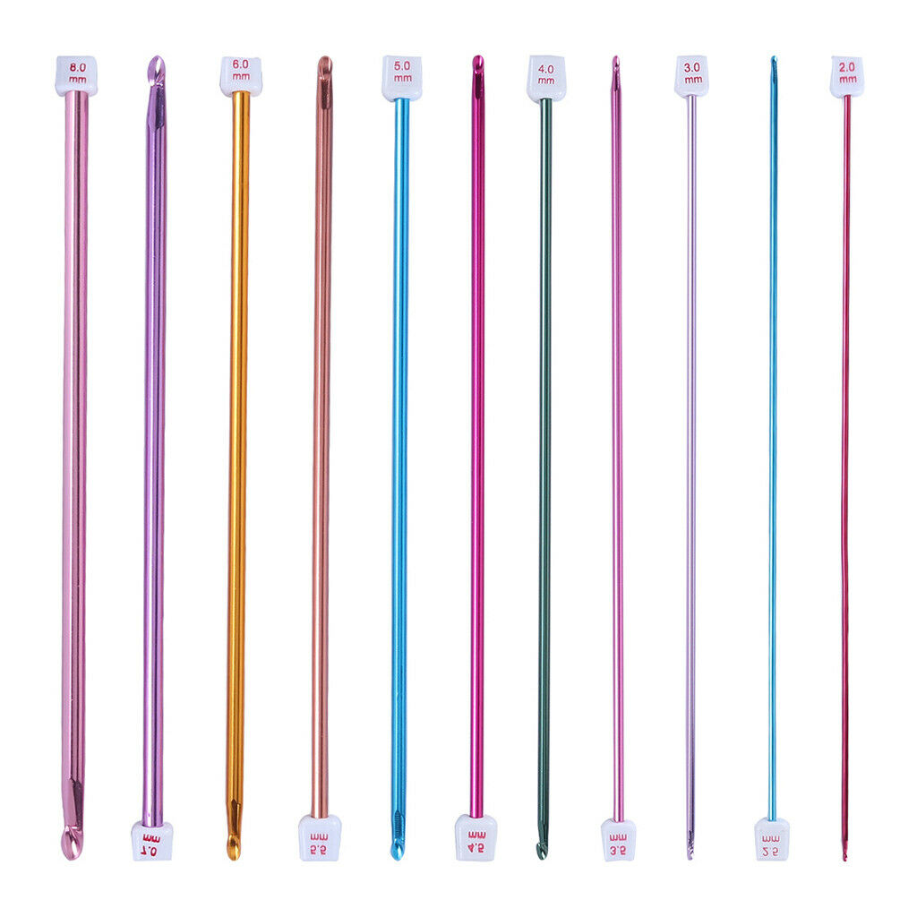 Long Crochet Hooks Needles Knitting 32pc Set Knitting Craft Yarn Multi Colors