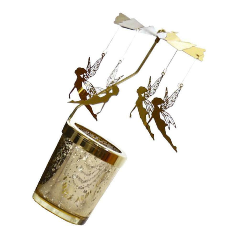 2 Pieces Rotating Metal Candle Holder Elf Candlestick DIY New Year Gifts