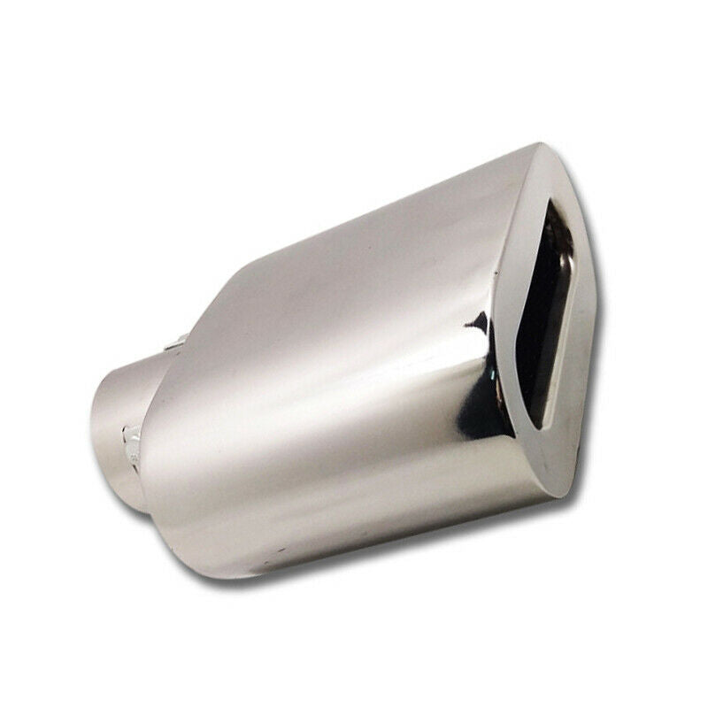 â€‹55MM/2.1" Car Outlet Rolled Rear Exhaust Muffler Tip Pipe Steel Chrome Tailpipe
