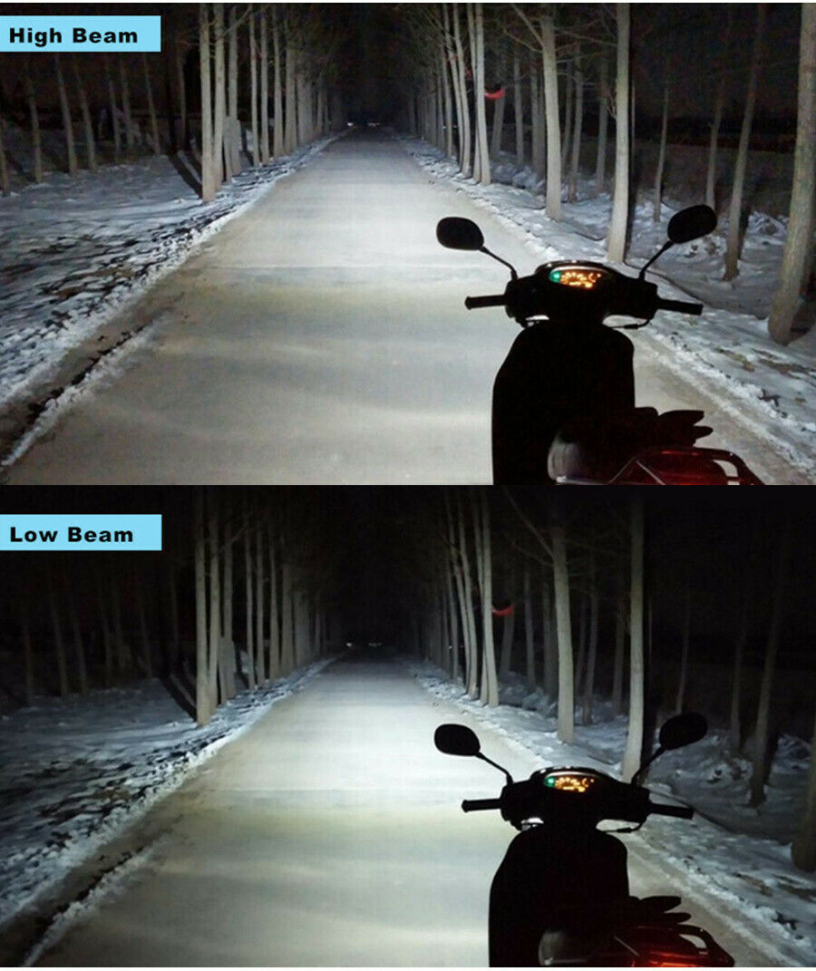 20W Motorcycle LED Headlight Hi-Lo Beam Bulb 3000LM H4 9003 AC 8-32V Universal