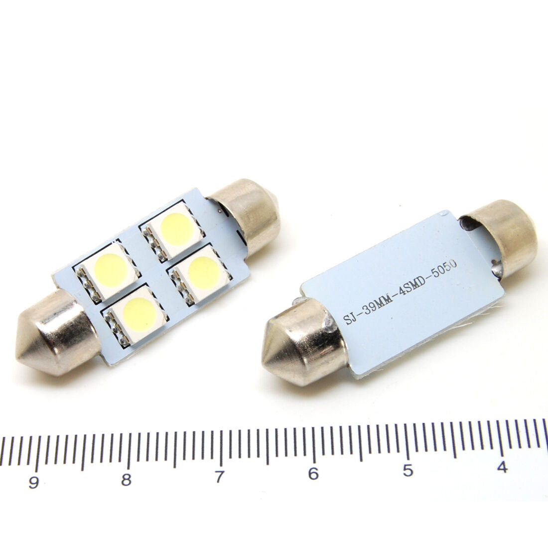 10Pcs New 39mm 4 SMD 5050 White Car Interior Dome Festoon LED Light Bulbs
