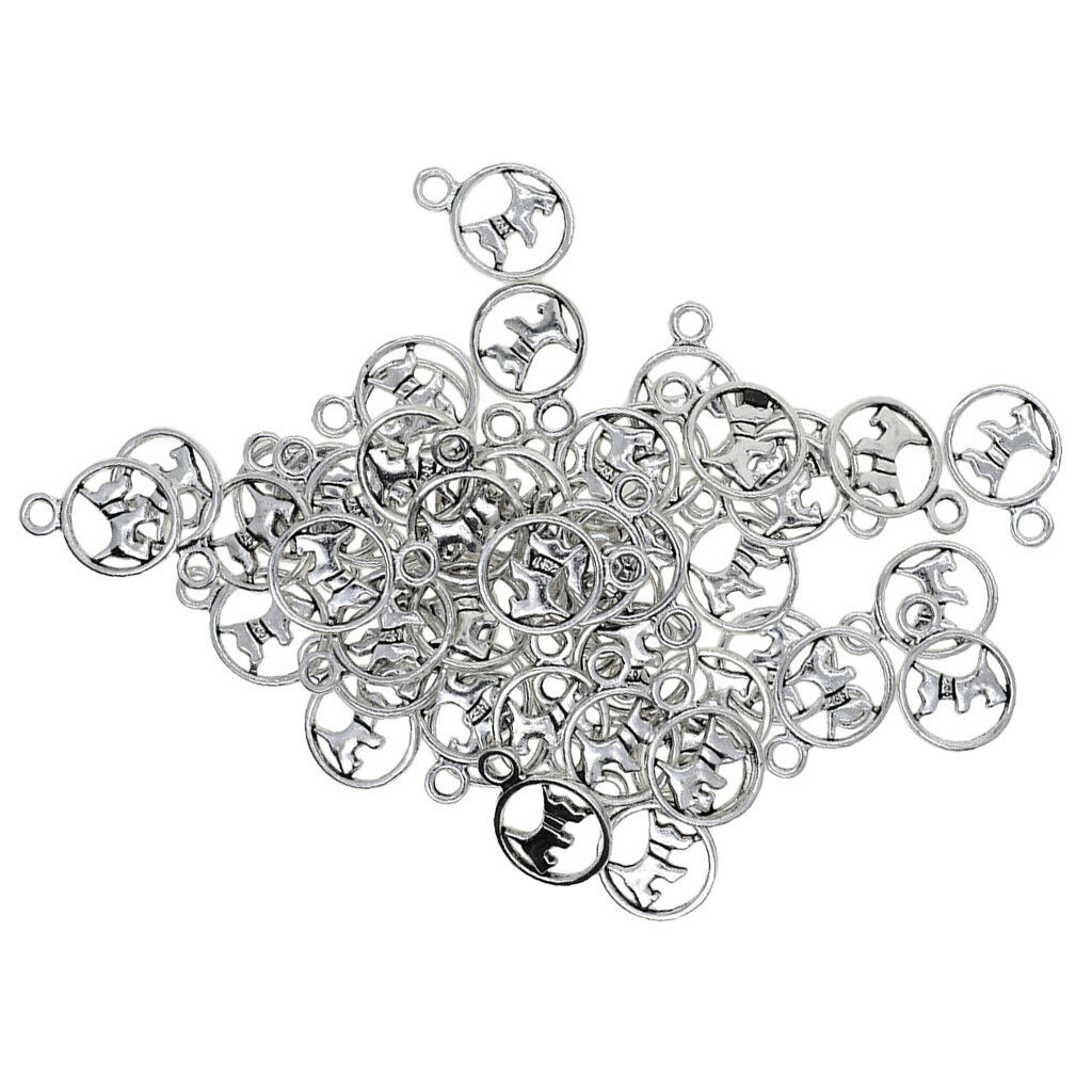 50pcs Dog Design Alloy Pendants Jewelry Making Charms Findings for Crafting