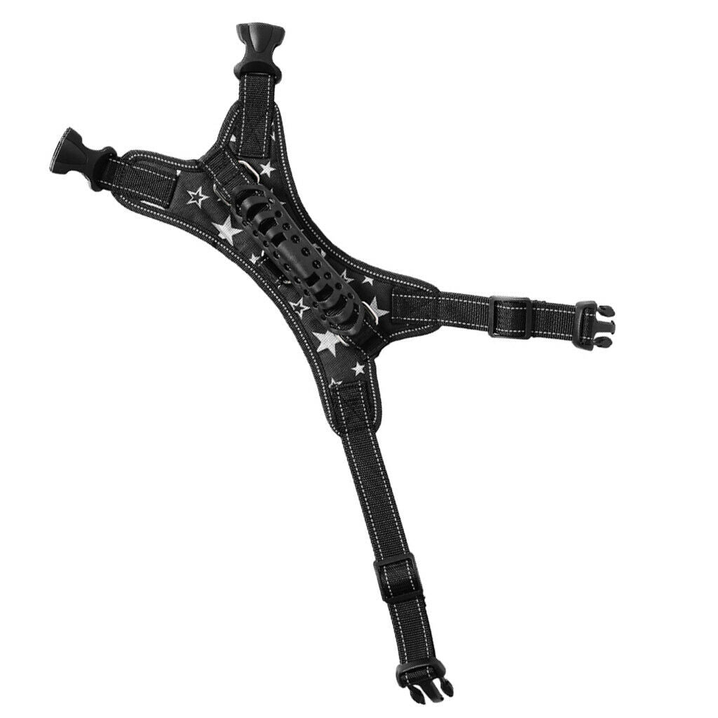 Adjustable Soft Thick Padded No Pull Dog Walking Harness Stars Size M