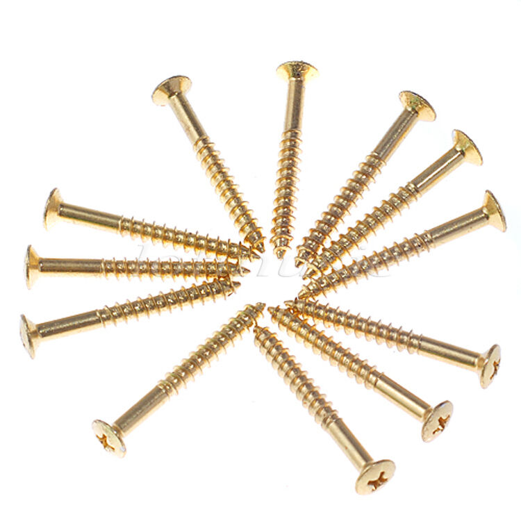 12 Pcs Guitar Screws for Neck Plate Parts ReplacementGold