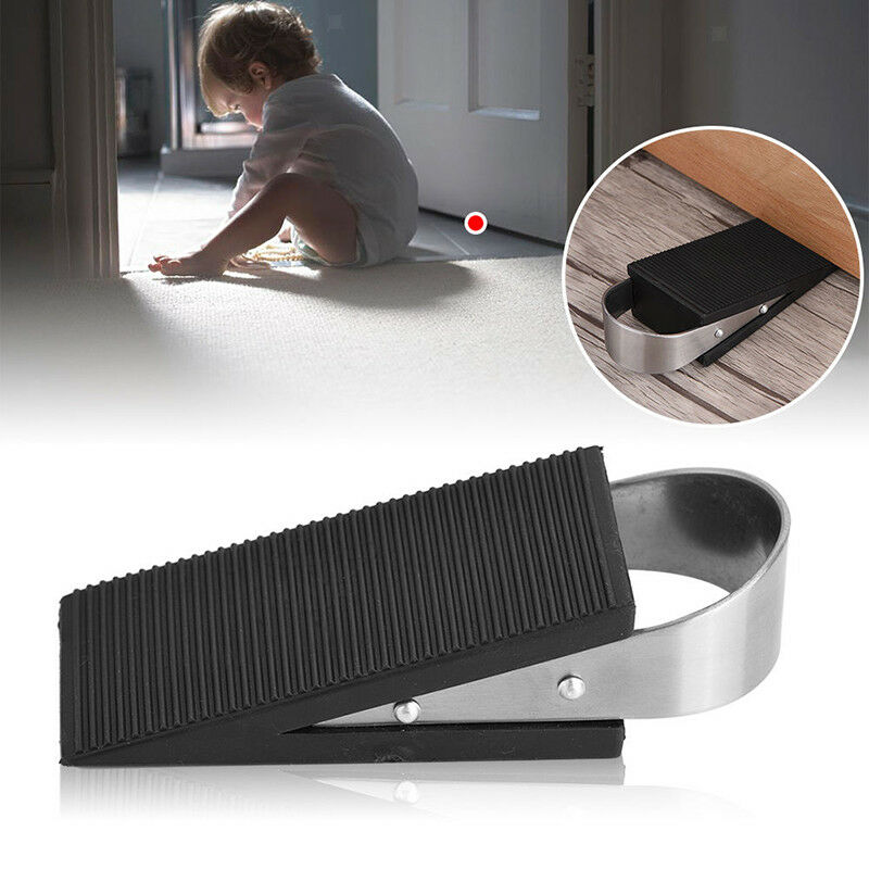 New Rubber Stainless Steel Doorstops Door Stopper Door Wedge Home Office