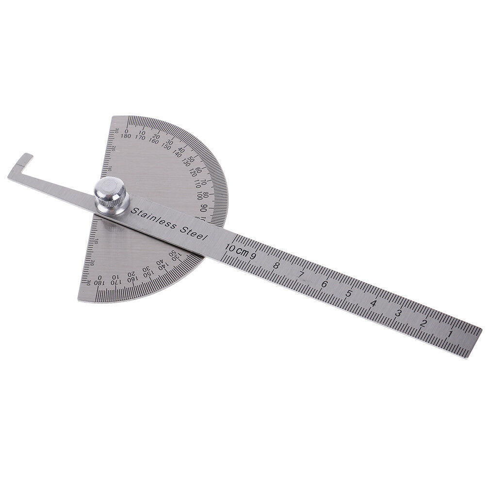 Stainless steel 180 degree protractor angle finder arm measuring ruler tool D FT