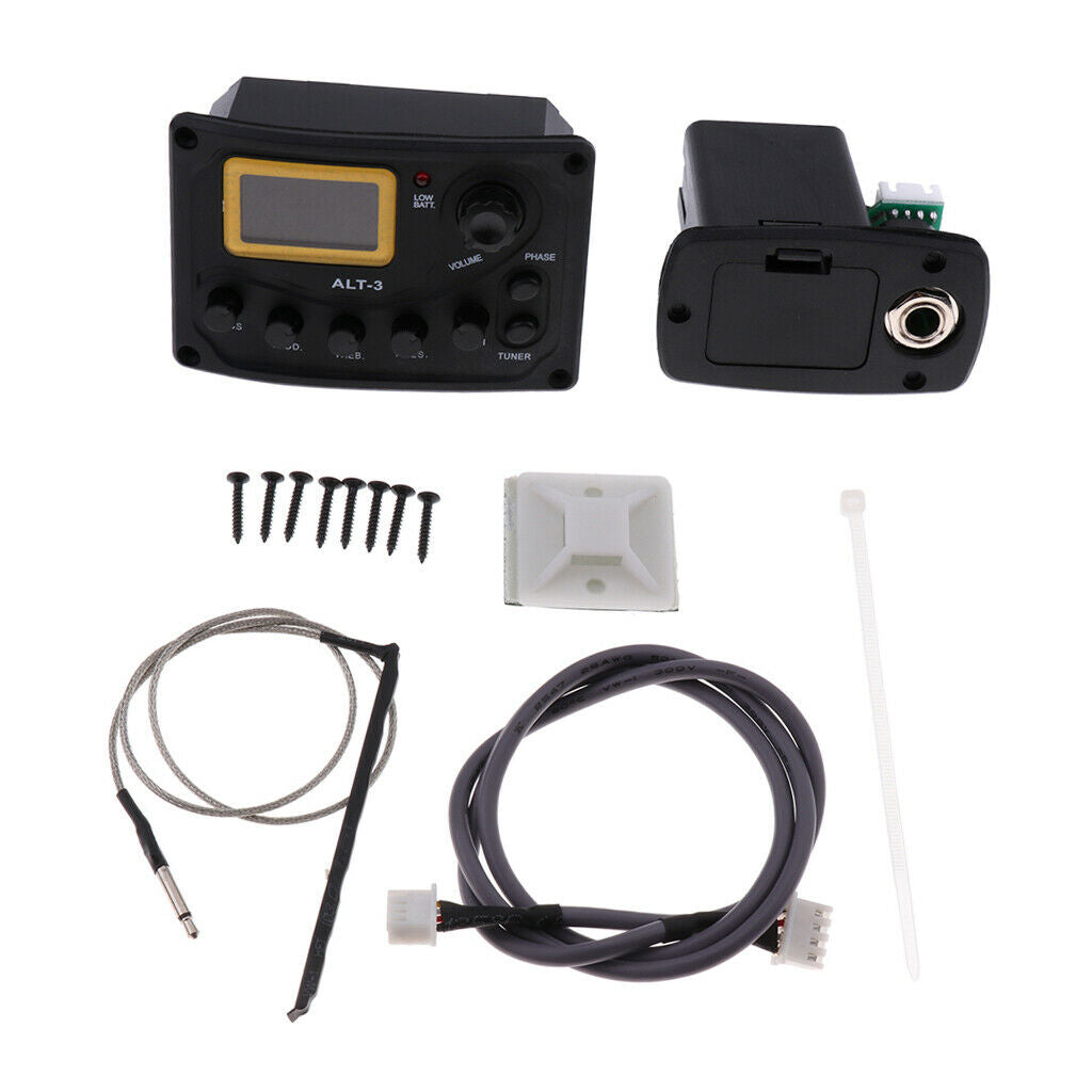 1 Set ALT-3 EQ Pickup Tuner+Piezo Pickup for Acoustic Folk Classical Guitar
