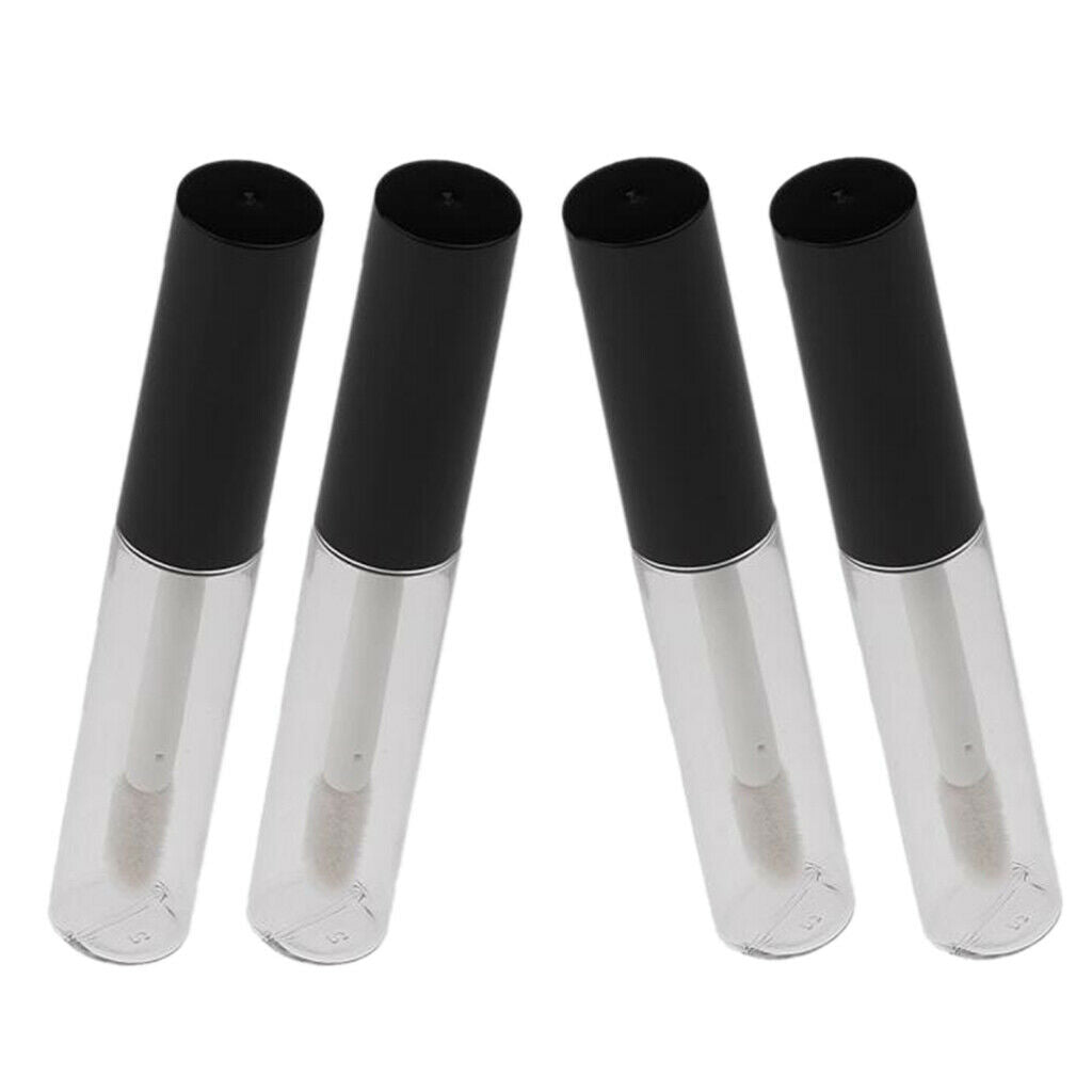 4Piece 4ml Clear Travel Empty Lipstick Lip Oil Vails Lip Gloss Tubes Bottles