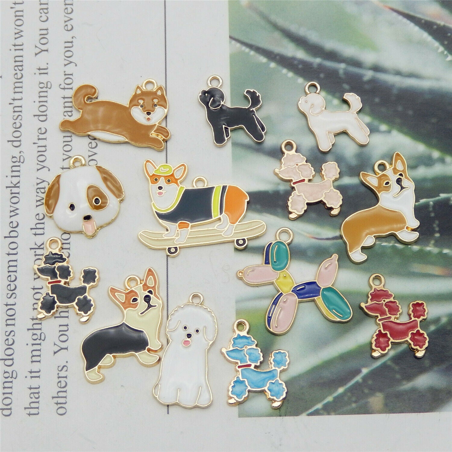 13PCS/Pack Colorful Assorted Pet Dog Puppy Pendant Charms DIY Making Findings