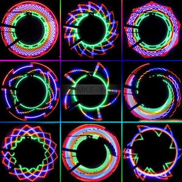 LED Bicycle Lamp Spoke Light Lighting Wheel Spoke Light 32-LEDs 42-Patterns New