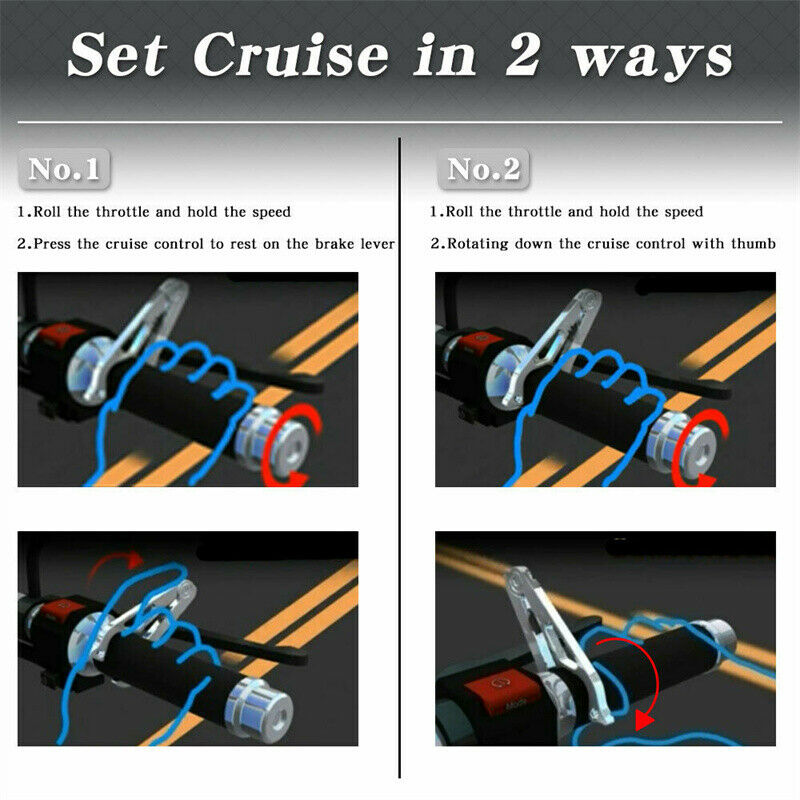 Motorcycle Cruise Control w/ Rubber Ring Hand Throttle Lock Assist Retainer