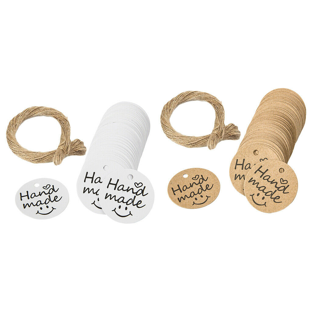 100pcs White Paper Labels Handmade Price Tags Gifts Flower Packing Labels