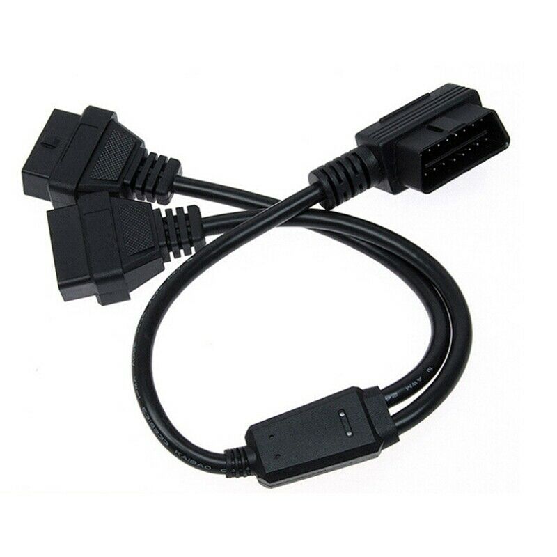 OBD2 Connector Cable 50CM 90 Degree Adapter Splitter Male to Dual Female OBD2 U6