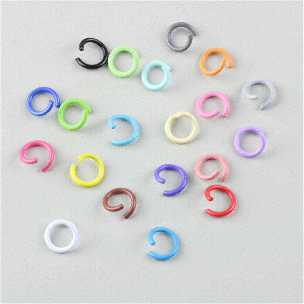 100 Mix Lot Multicolor Painted Closed Jump Rings DIY Jewelry Making Findings 8mm