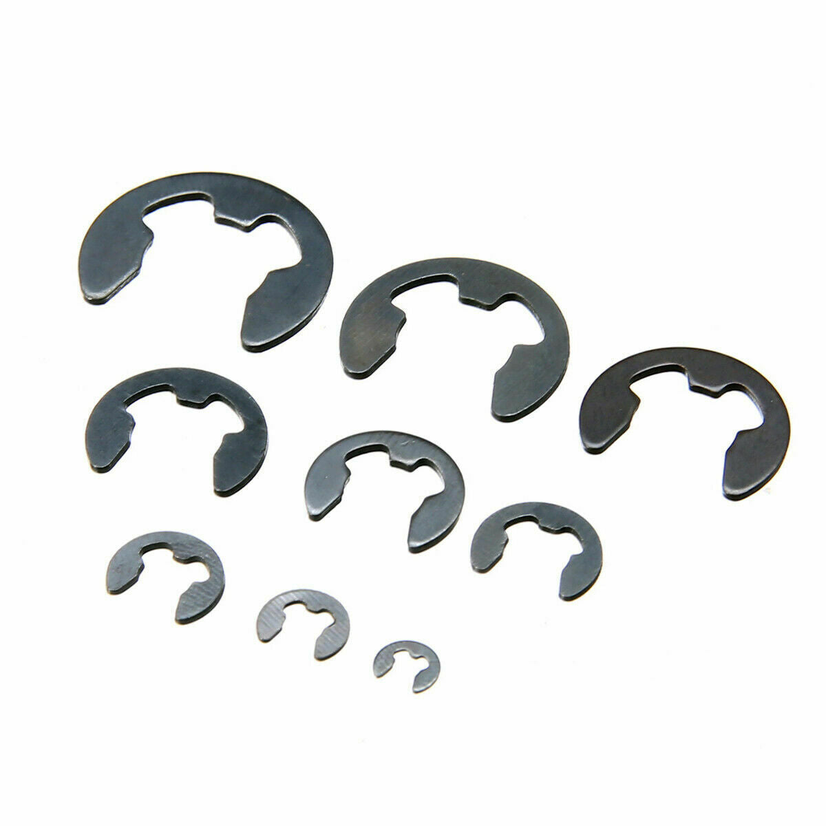 120pcs Black E-Clip & Retaining Ring Assortment Kit 1.5mm to 10mm Circlip C#