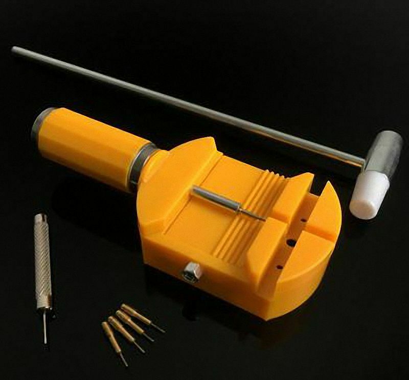 1 Set Punch Set Strap Link Pin Remover wiith Watch Bracelet Holder Block [M_M_S]