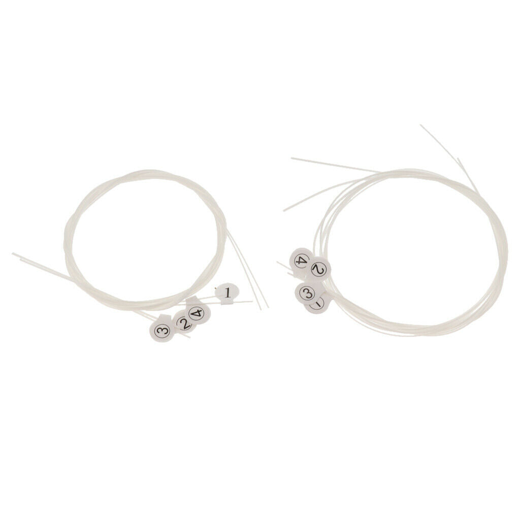 2 Sets Nylon Ukuleles Uke String Quick Response, White