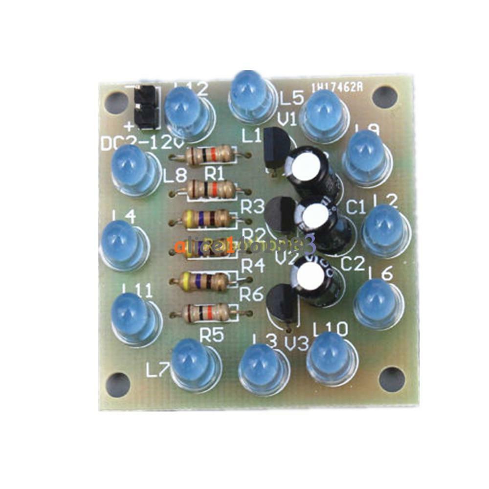 Circular Lamp Suite 12PCS LED Blue DIY Kit Perfect Electronic Production DIY