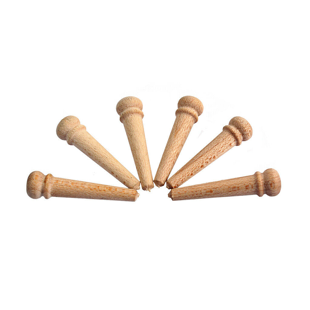 Maplewood Acoustic Guitar Parts Bridge End Pins fr Luthier Tool Set of 6 Red
