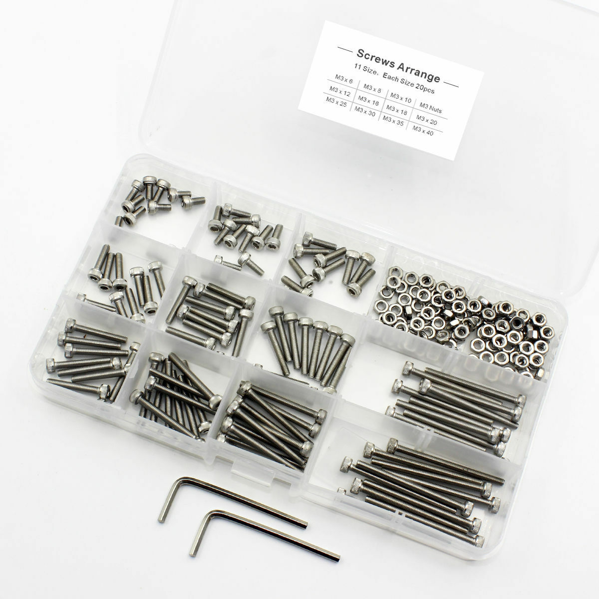 M3 A2 Stainless Steel Allen Bolt Socket Cap Screws  Screws Nuts Assortment Set