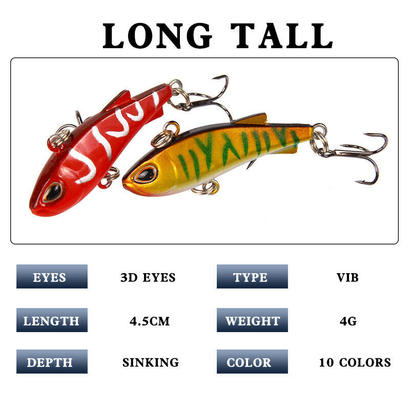 10pcs Set Minnow Fishing Lure 4.5cm 4g Wobblers Crankbait Hooks Bass Pesca Baits