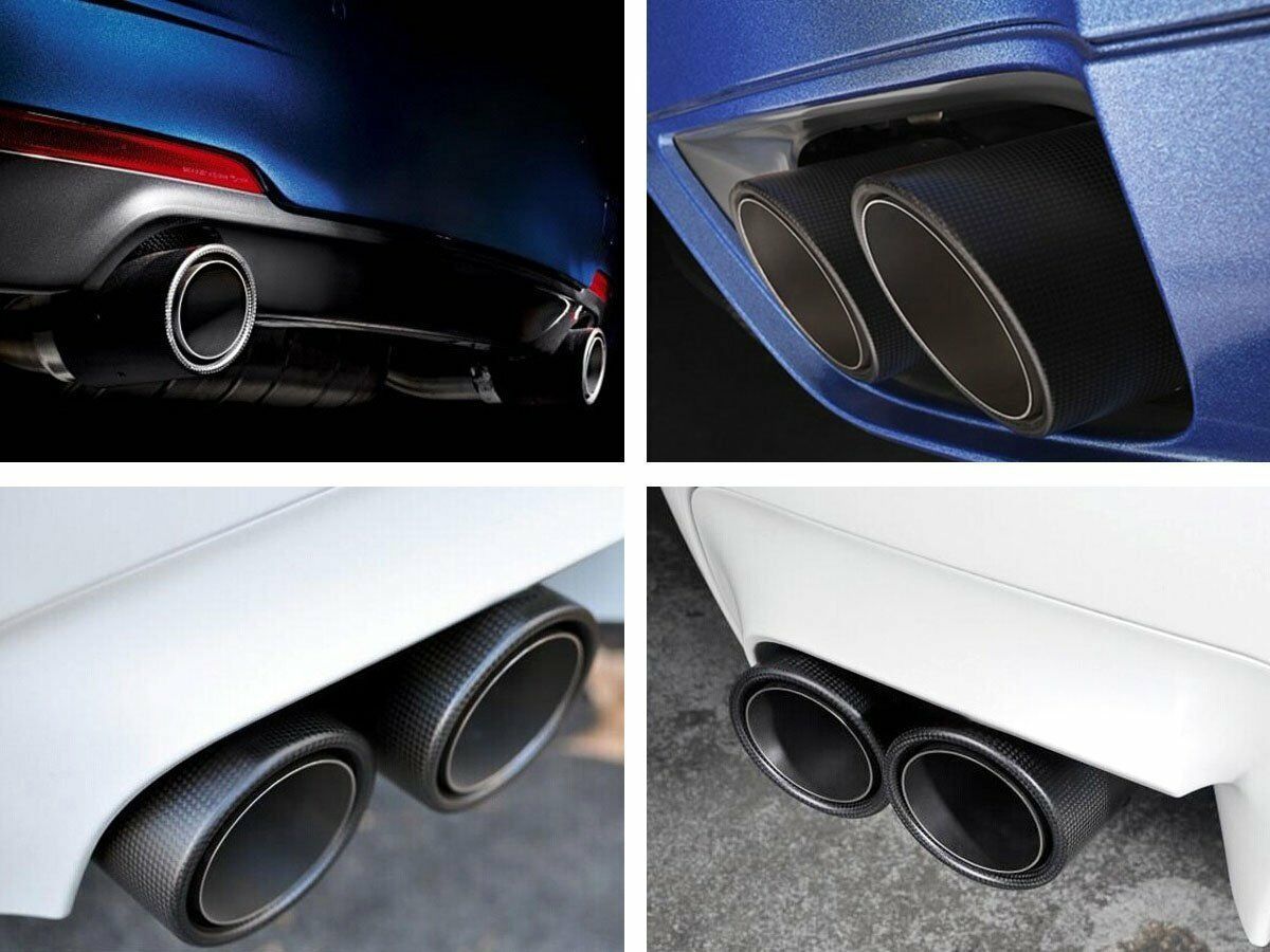 Universal Steel Real Carbon Fiber Auto Car Muffler Exhaust Tip 63MM IN-89MM OUT