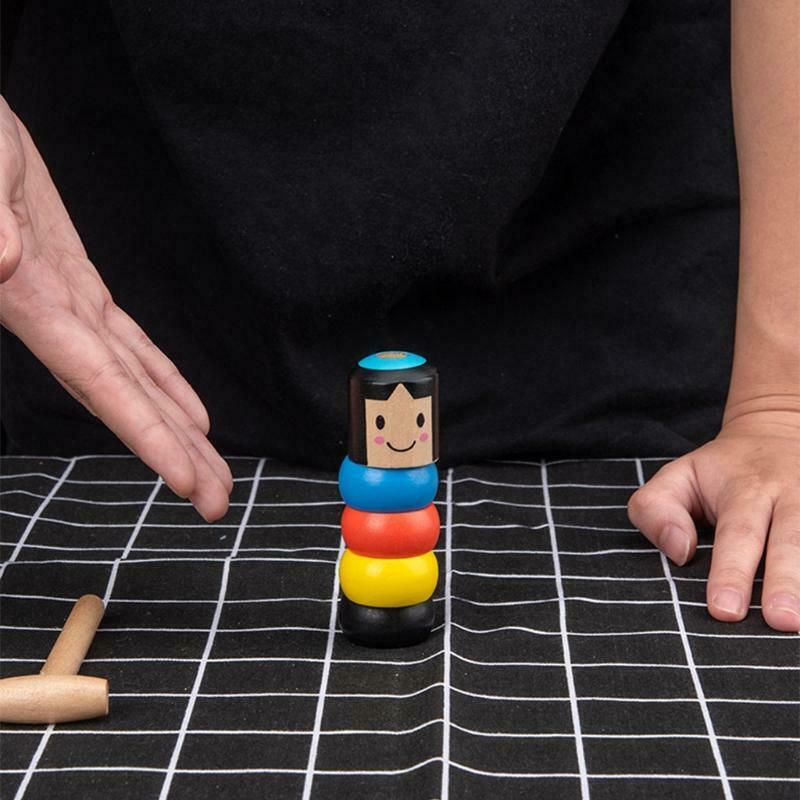 Funny Immortal Daruma Unbreakable Wooden Man Stage Tricks Toys Gifts for Kids