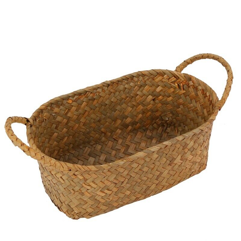 Wicker Weaving Storage Basket for Kitchen Handmade Fruit Dish Rattan Picnic FoP9