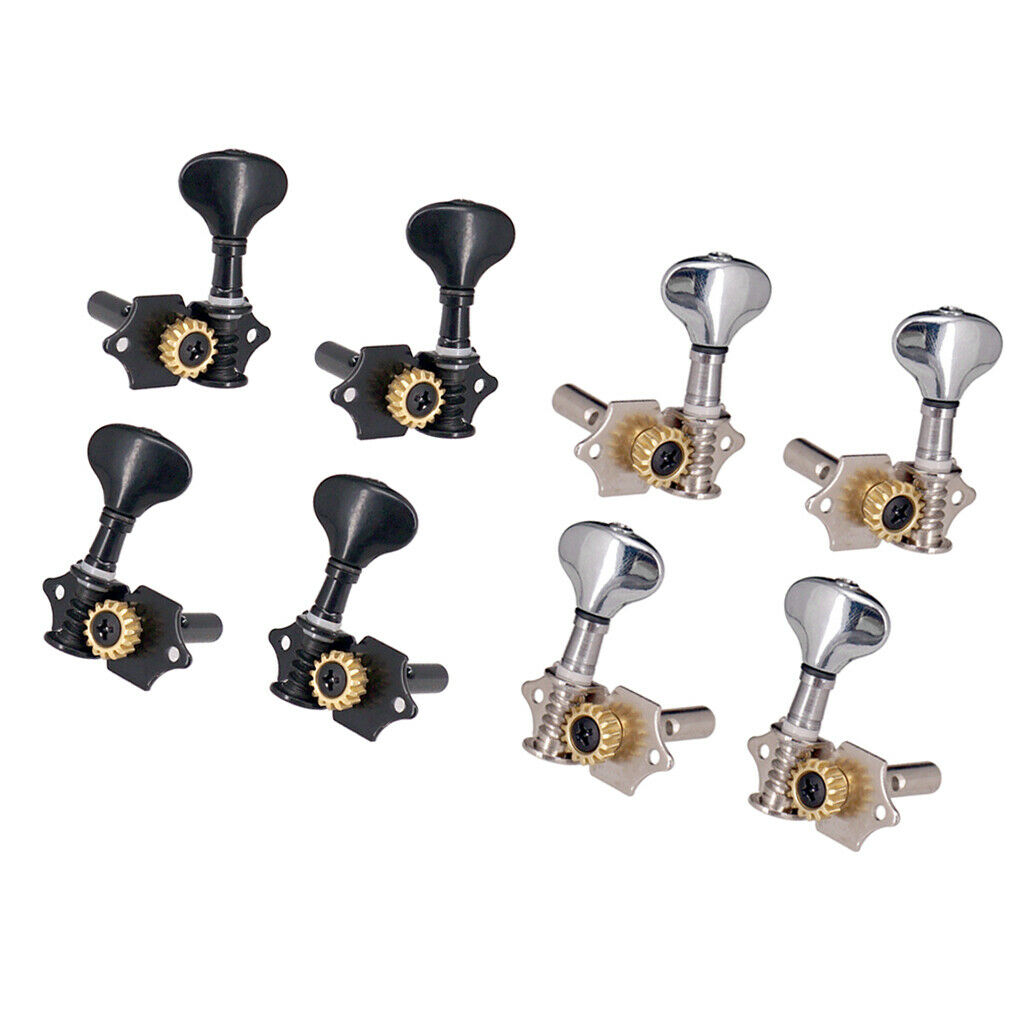 4pcs 2R2L String Tuning Peg Gear Electric Ukulele Tuner Machine Heads Black