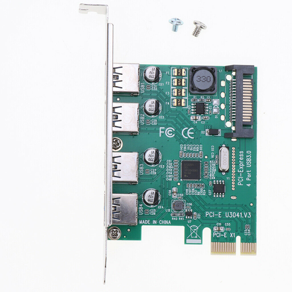 4-Port PCI-E To USB 3.0 HUB PCI  Expansion Card Adapter 5 Gbps Speed