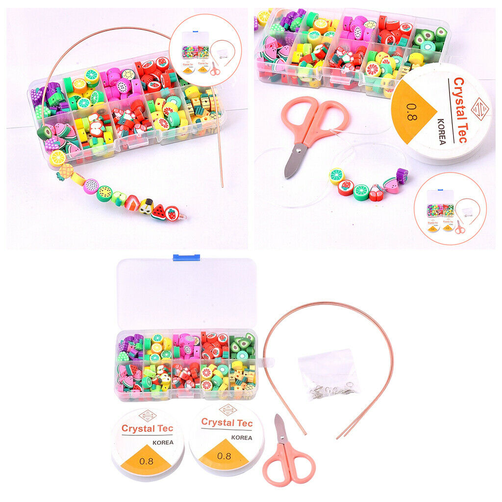 150Pcs Fruit Beads Spacer 10mm Polymer Clay Charms for Handicrafts DIY Jewelry