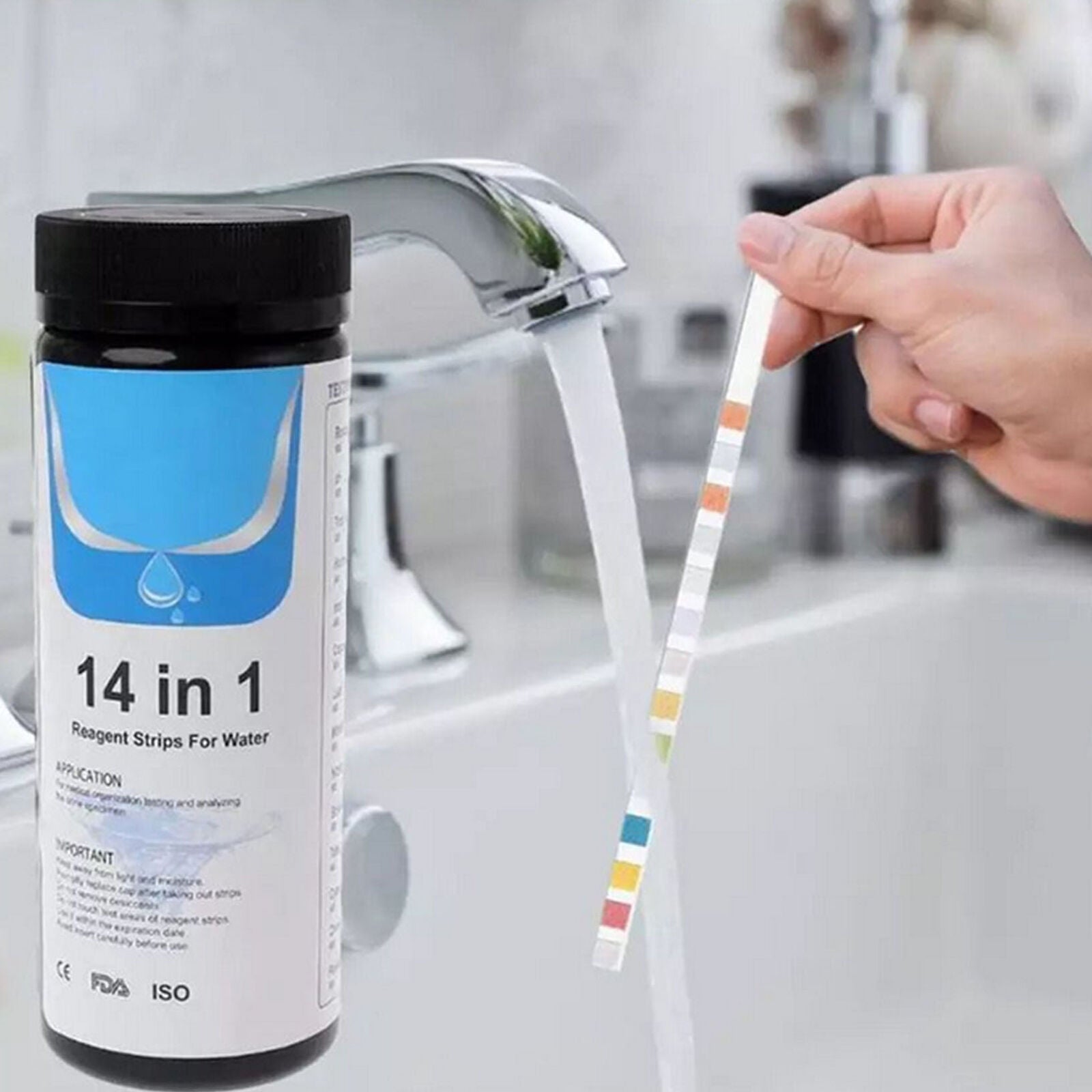 50pcs 14-in-1 Water Test Strips Kit For Drinking Water Aquarium Hot Tub Pool