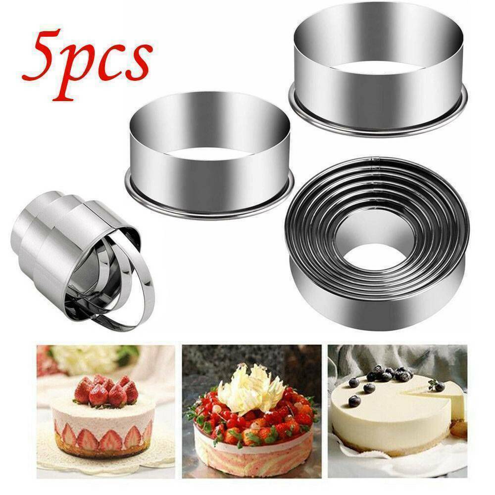 5Pcs Round Biscuit Cutter Mould Cake Cookies Pastry Mold DIY Baking Tools Set