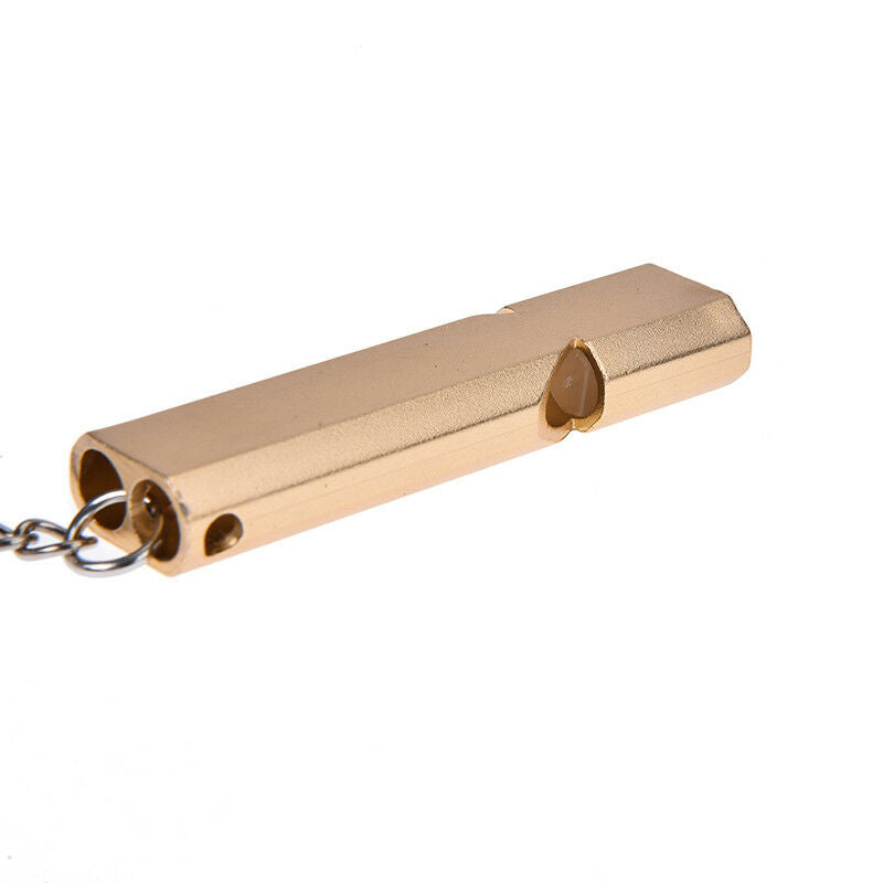 aluminum alloy double-tube whistle for emergency outdoor survival random .l8