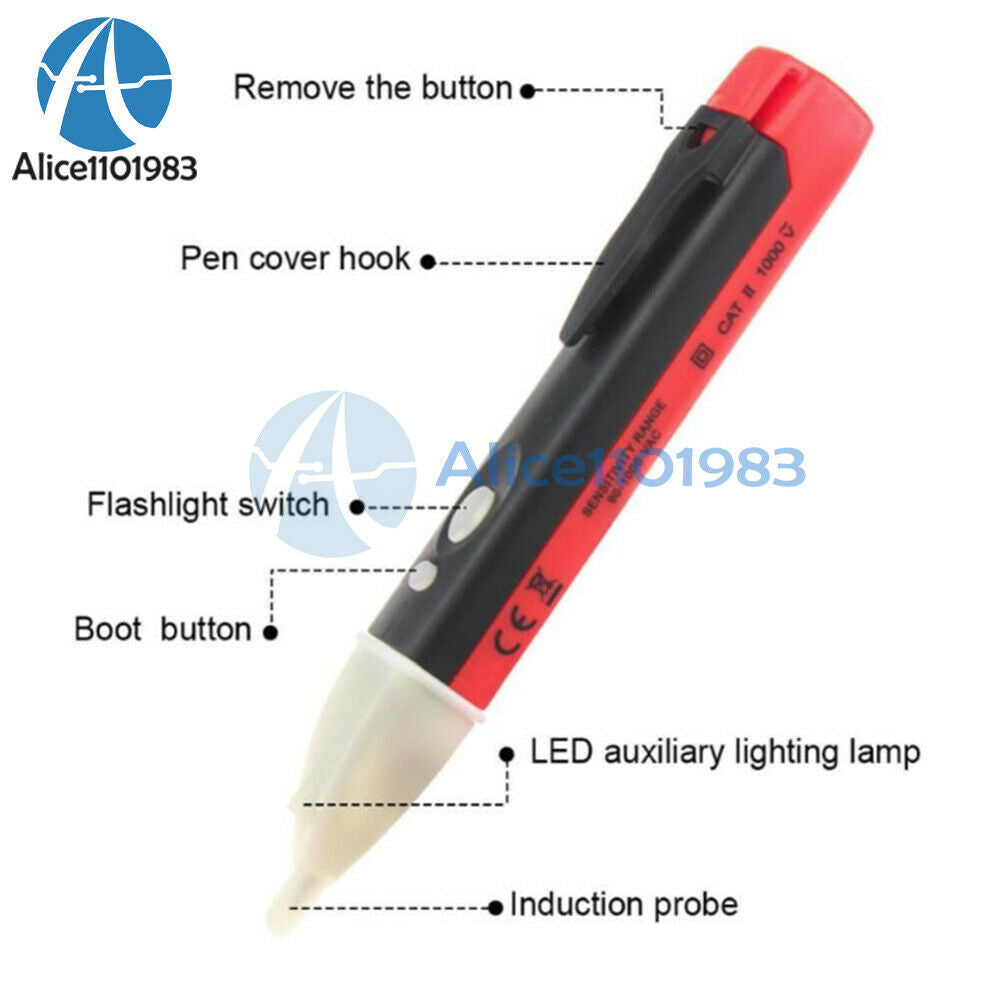 AC 90-1000V Non Contact Voltage Indicator Electrical Sensor Tester Pen LED Light