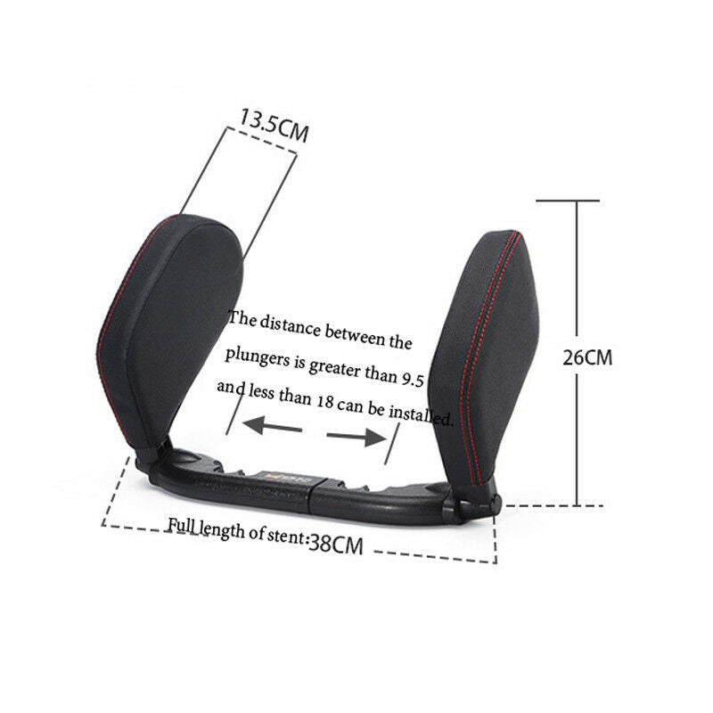 Car Headrest Neck Pillow Head Prop Seat Rest Nap Side Cushion Pad Travel Black