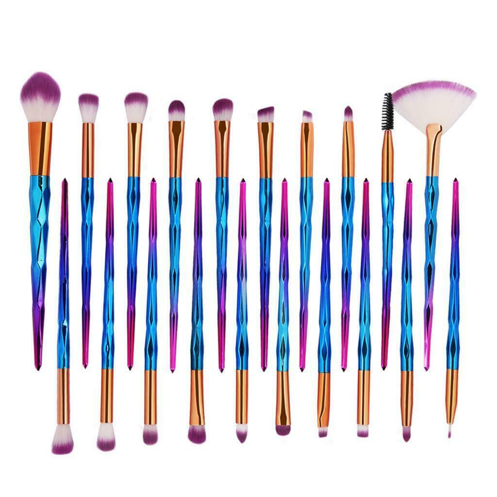 20Pcs Unicorn Eye Brush Set Kit Cosmetic Brushes Diamond purple,as described