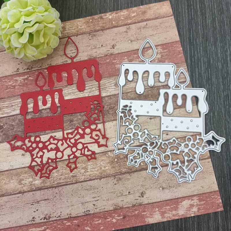 Candles Die Cuts Stencils Aesthetic Decorative Embossing Die for Scrapbooking