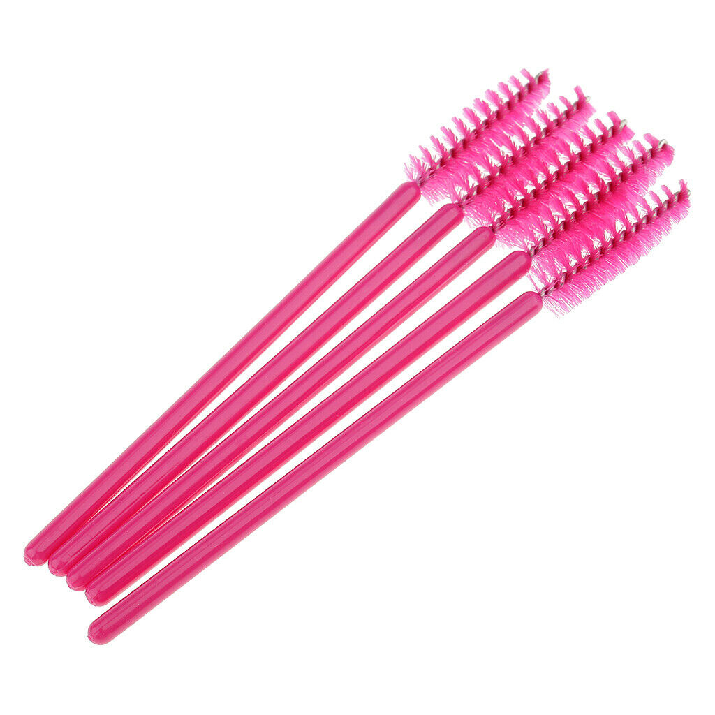 100 Pieces Disposable Eyelash Mascara Wands Applicator Makeup Brush Rose Red