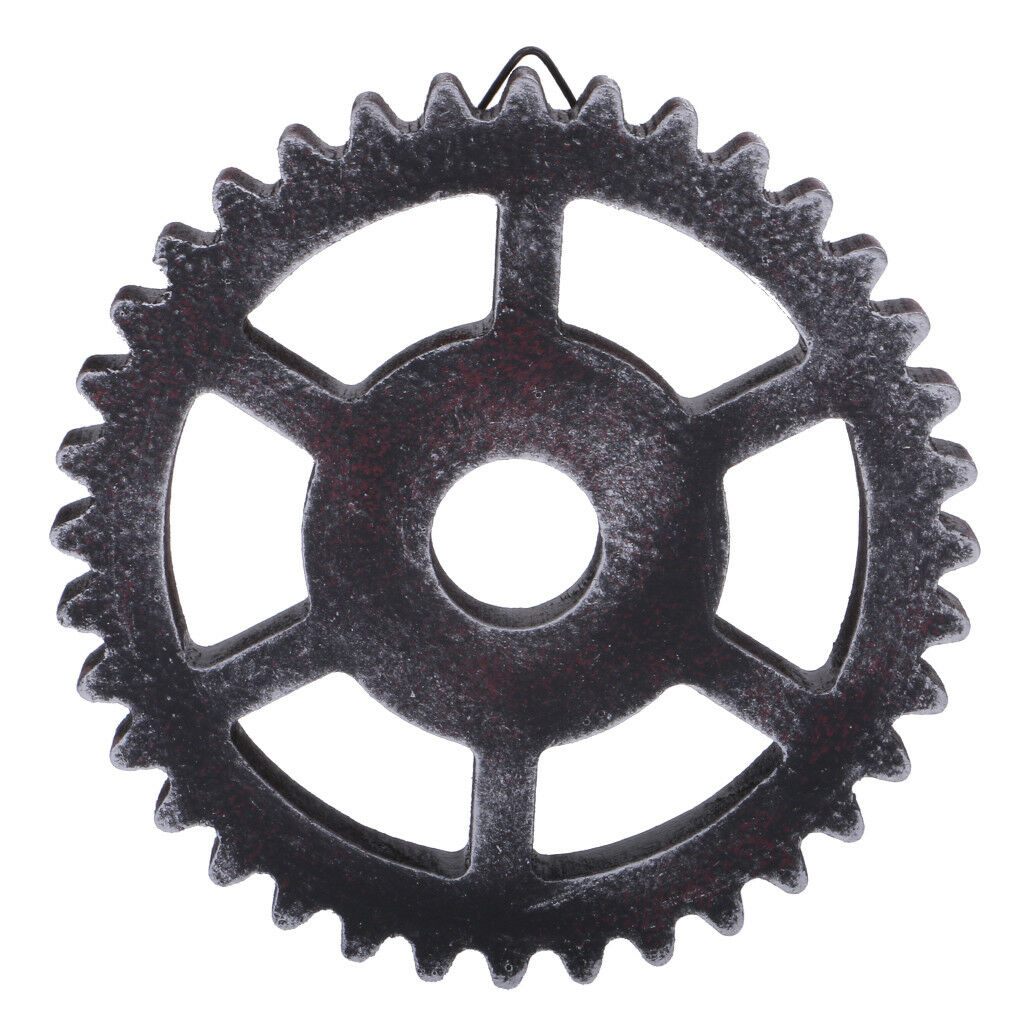 12cm Industrial Wood Wooden Gear Home Bar Cafe Wall Hanging Decoration #C