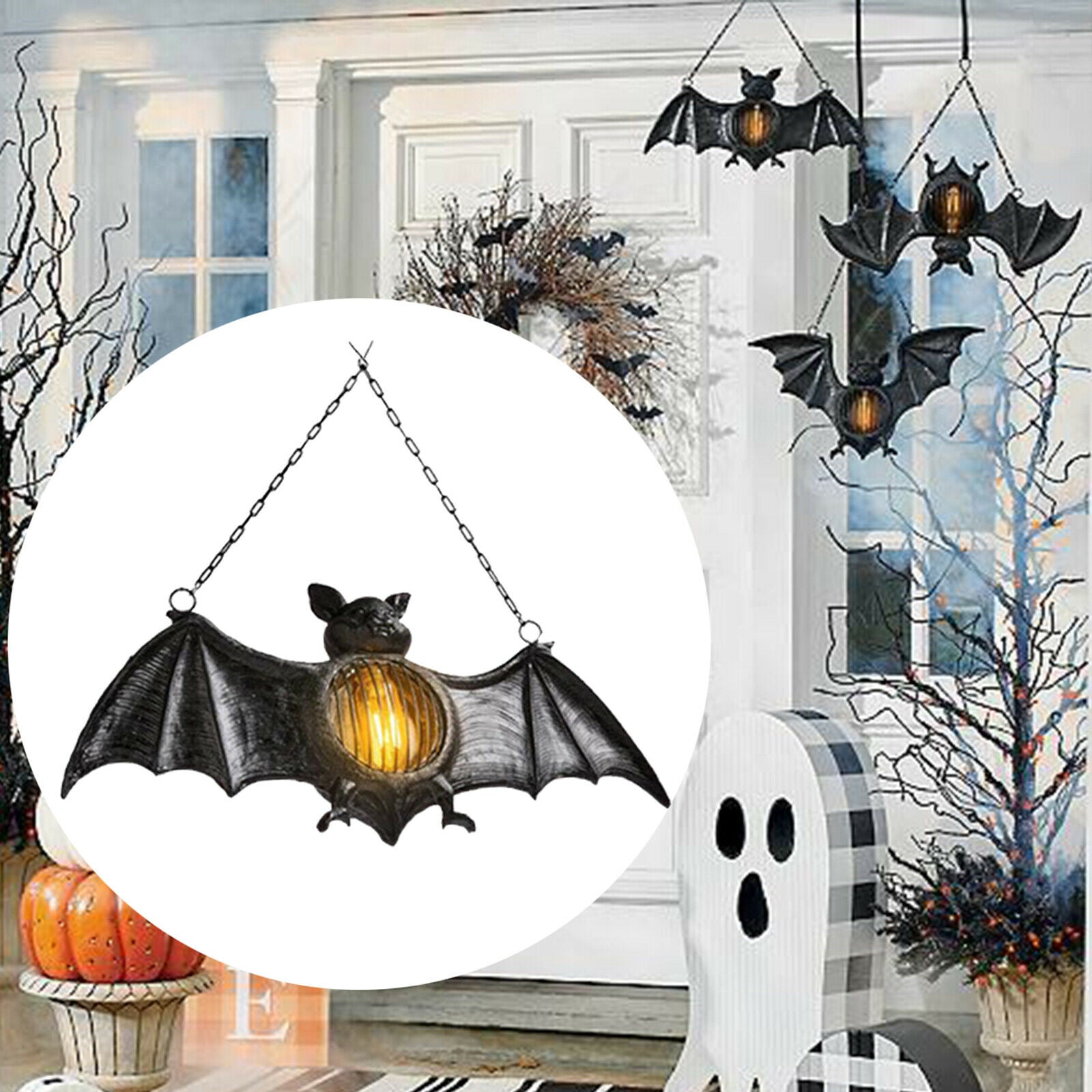 Bat LED Lamp Hanging Bat Lantern Party Hanging Decor Props Supplies, Halloween