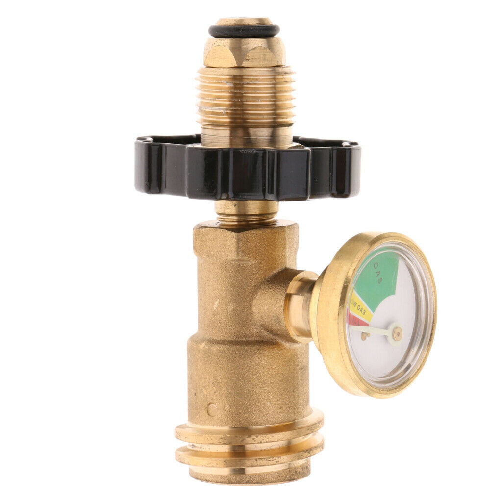 Heavy Duty Propane Tank Pressure Level Meter Gauge Gas Fuel Grill BBQ Adapter