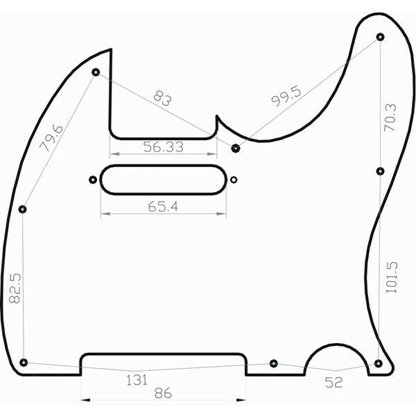 White 3 Ply Pickguard For  Guitar