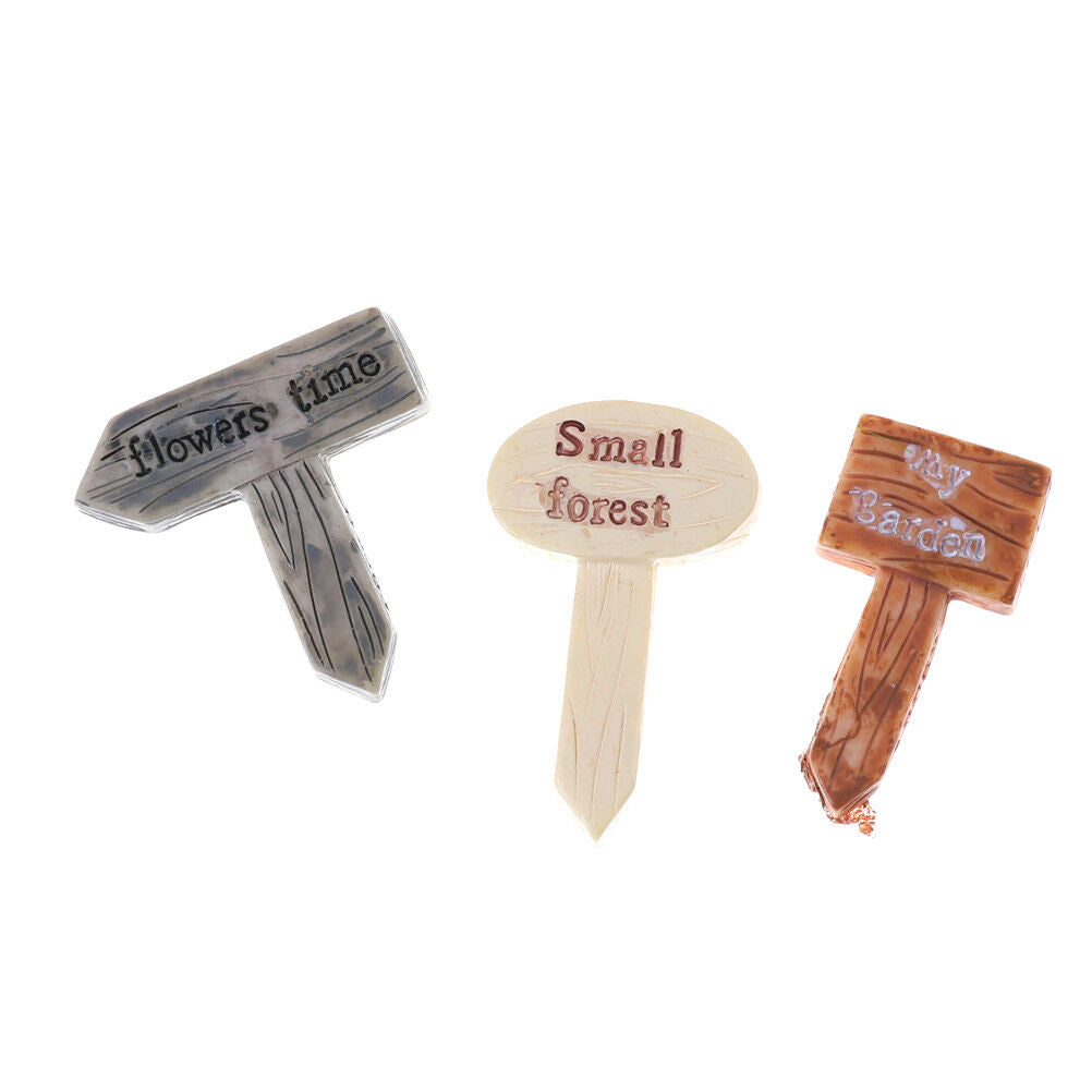 3Pcs Mini Garden Signboard Moss Terrarium Micro Landscape Home Decorat.l8
