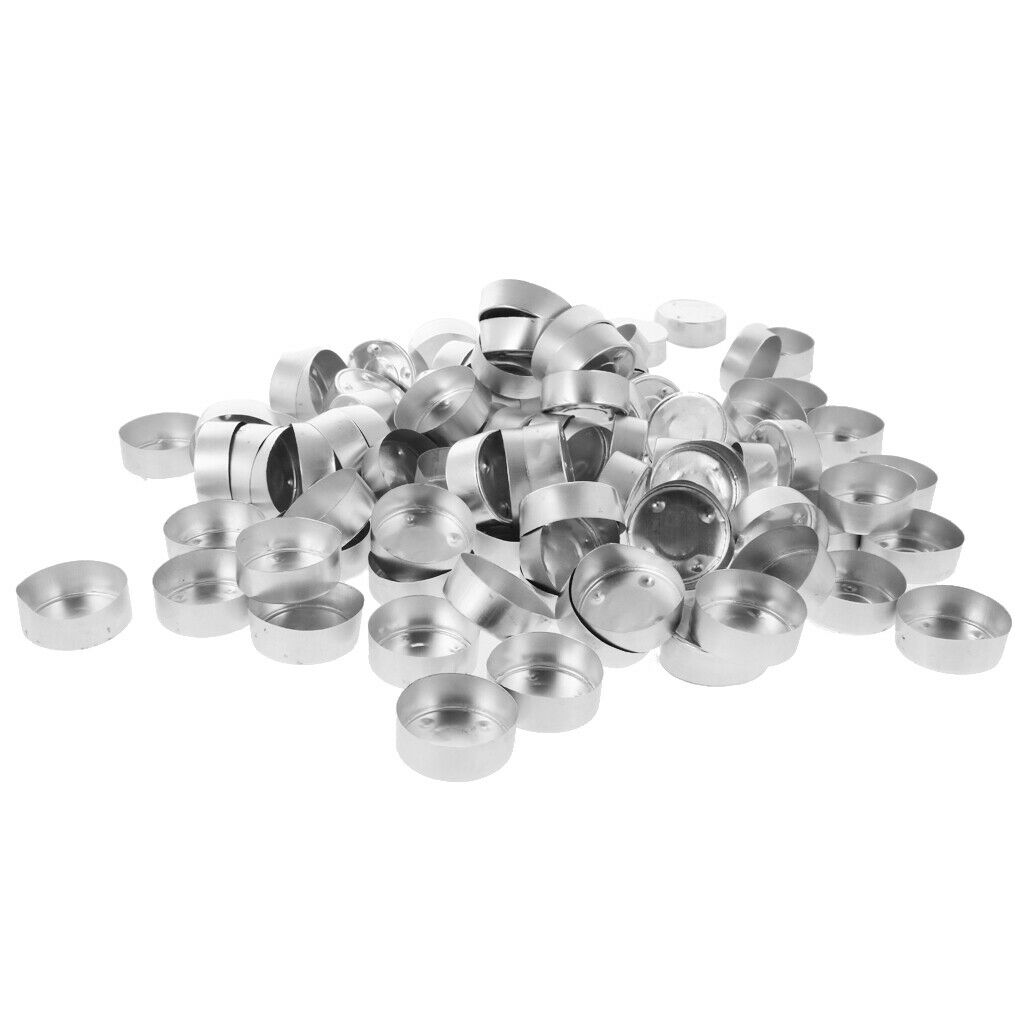 100pcs Aluminium Tealight Case Tins Box Tea Light Candles Making Supplies #3