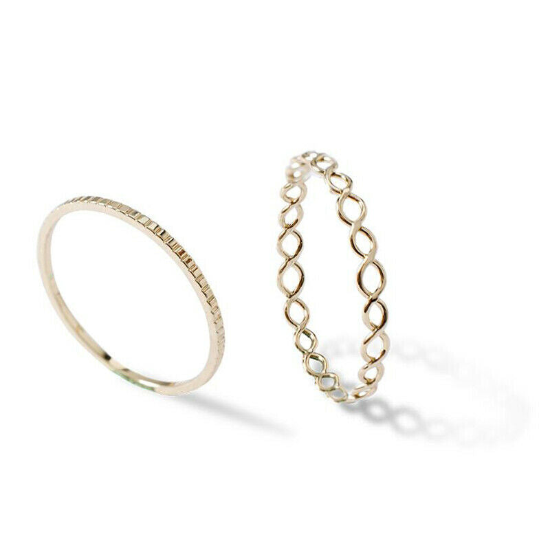 9Pcs/Set Geometric Crystal Knuckle Rings Joint Finger Tip Rings Women Jew.l8